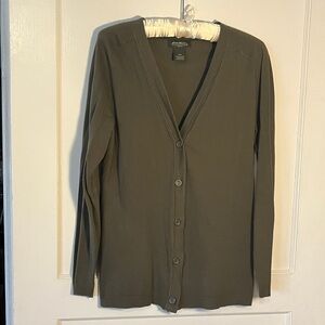 Eddie Bauer Olive Green Button-Up V-neck Cardigan size medium